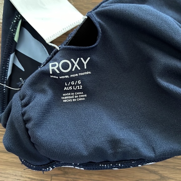 Roxy Women's Beach Classics Bralette Bikini Top Mood Indigo Large - Picture 9 of 13